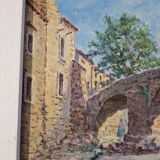 Christian Xapella (1927-2021) - Oil on canvas - Landscape with a bridge, near Carcassonne