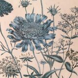 Tableau fleurs sous verre avec cadre en bois