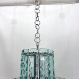 Lustre italien en verre taillé par Zero Quattro années 1970