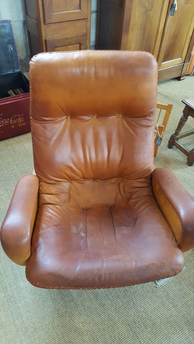 Lounge chair edited by Ring mobelfabrikk Scandinavian leather