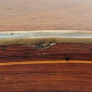 Table bureau de milieu de forme violonnée Napoléon iii 19ème en marqueterie