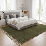 Set of 3 Handmade Green Rugs – 2x (2.5x1.5 m) + 1x (3x2 m)