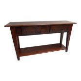 Table d'appoint en chêne ancien avec 2 tiroirs