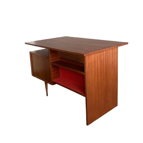 Bureau vintage en acajou, 1950, restauré