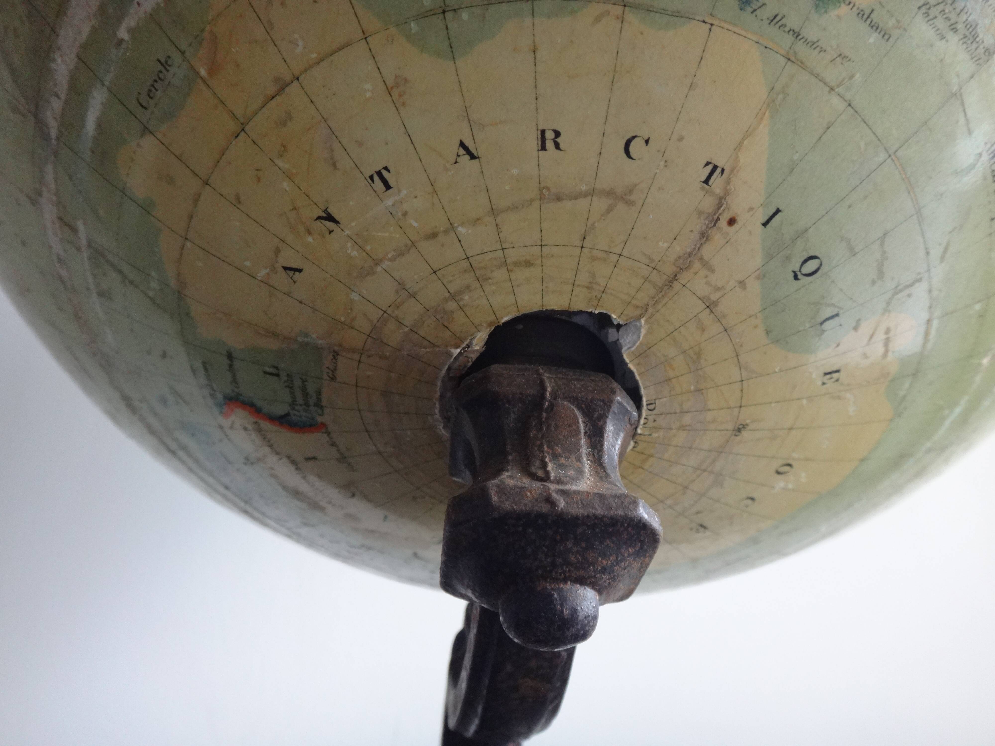 Earth globe l lebegue world map with cast 60cm paris xix