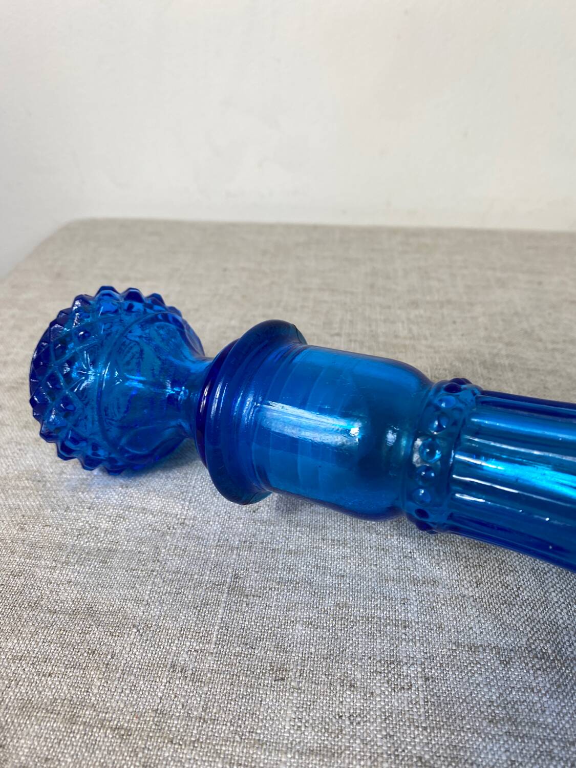 Carafe en verre d’empoli bleu