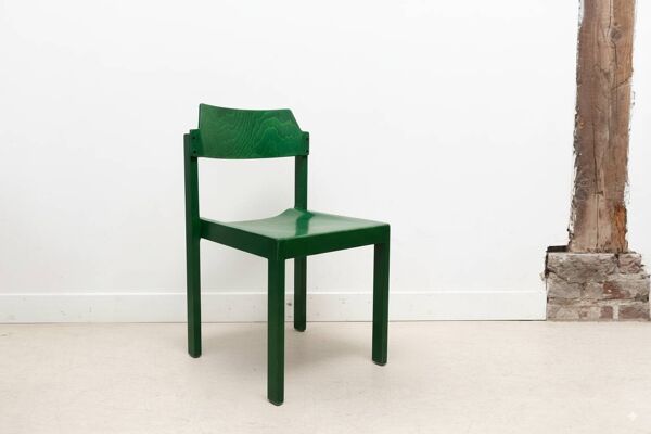 Chaise scandinave par Rainer Schell teintée verte