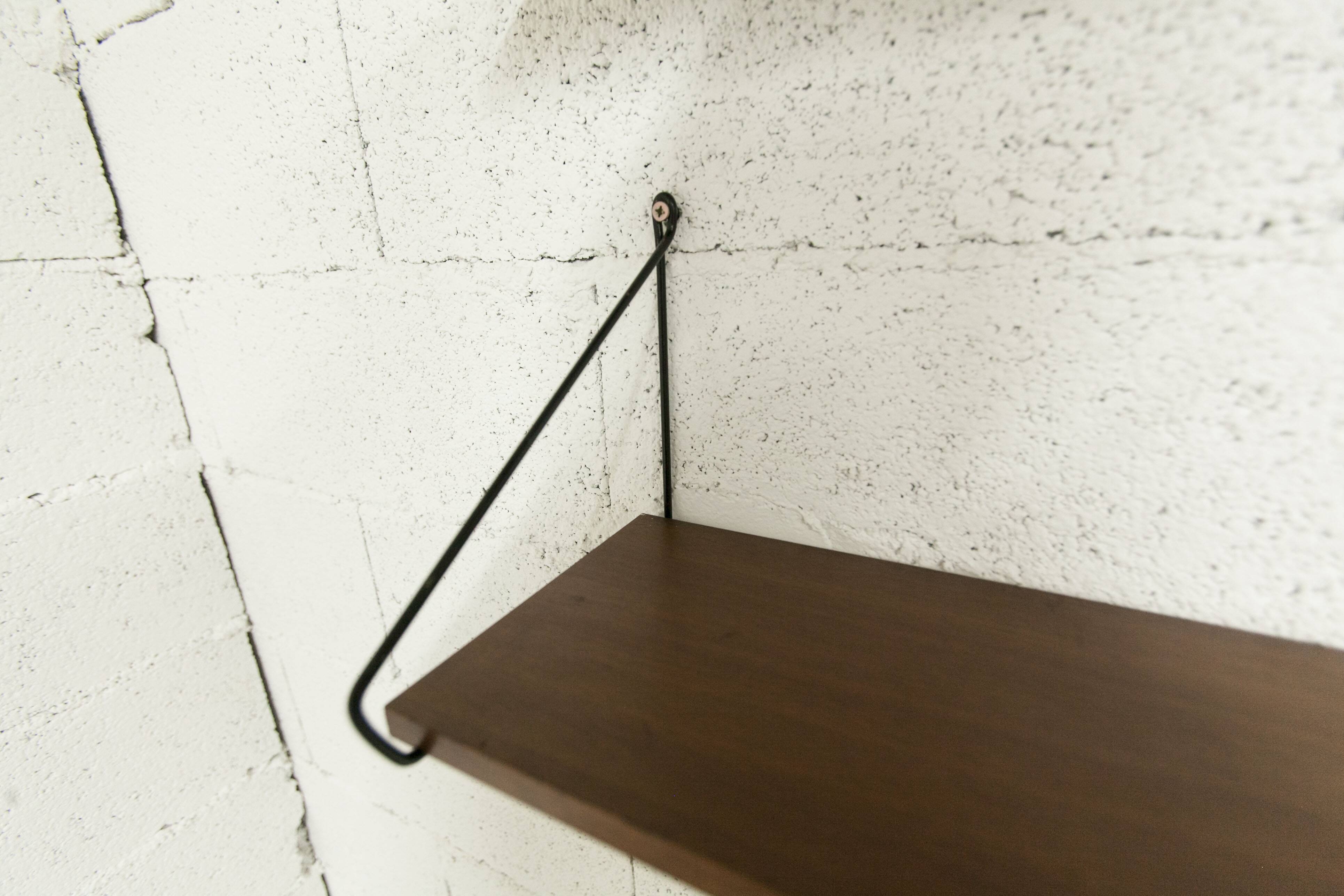 1960s string shelf 2 shelves with 4 triangular shelves