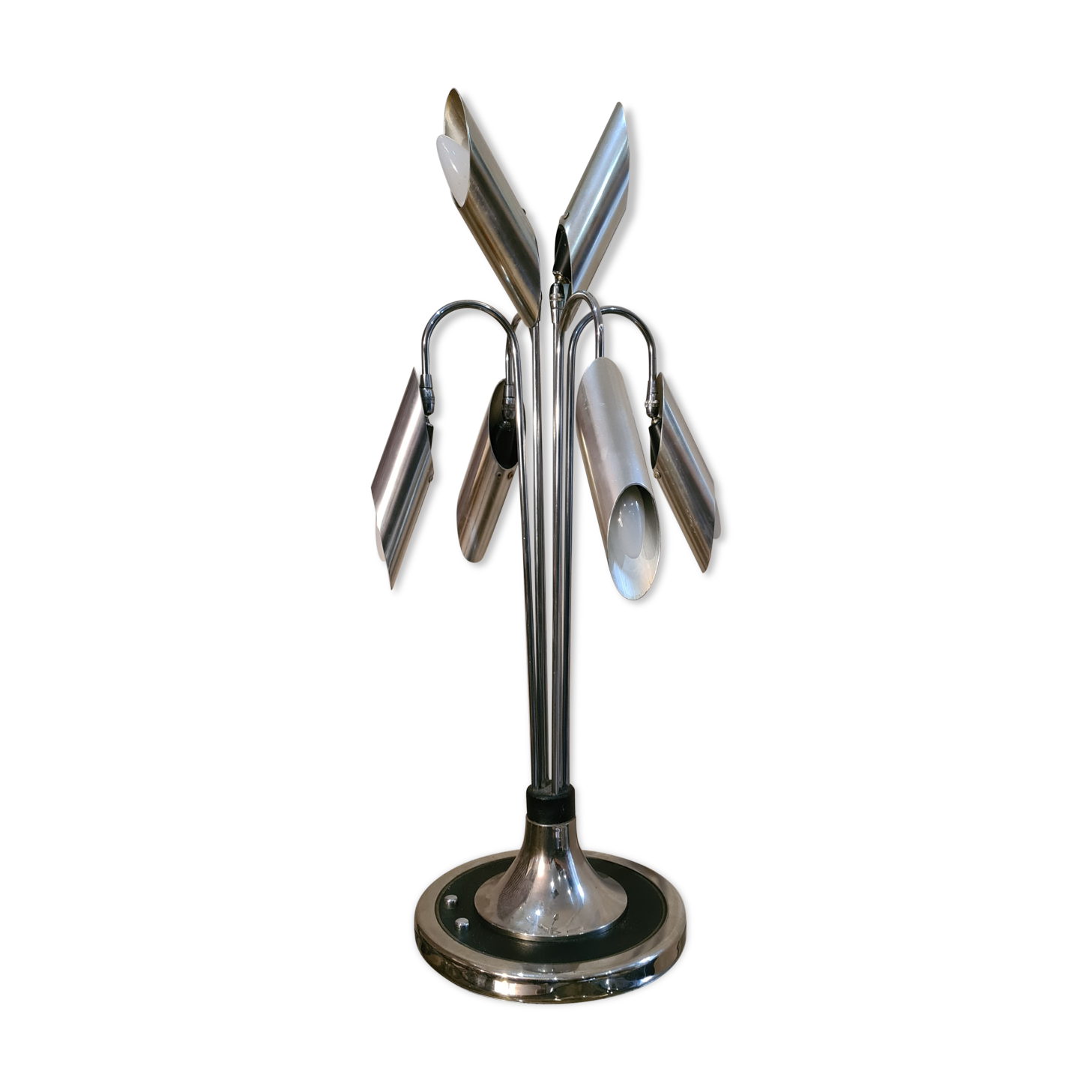 Space Age Chrome lamp and aluminum  Italy, 1970s 80x30