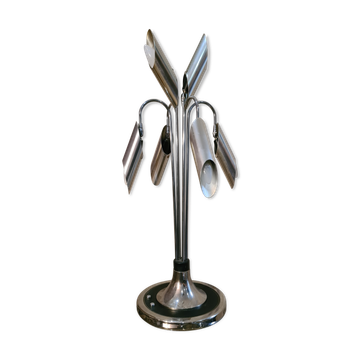 Space Age Chrome lamp and aluminum  Italy, 1970s 80x30