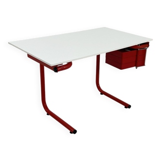 Bureau, table à dessin, table d'architecte rouge par Bieffeplast, 1970