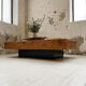 Table basse italienne laque loupe d’orme