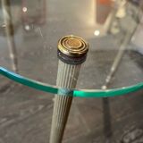 1960s designer glass and metal sofa end table