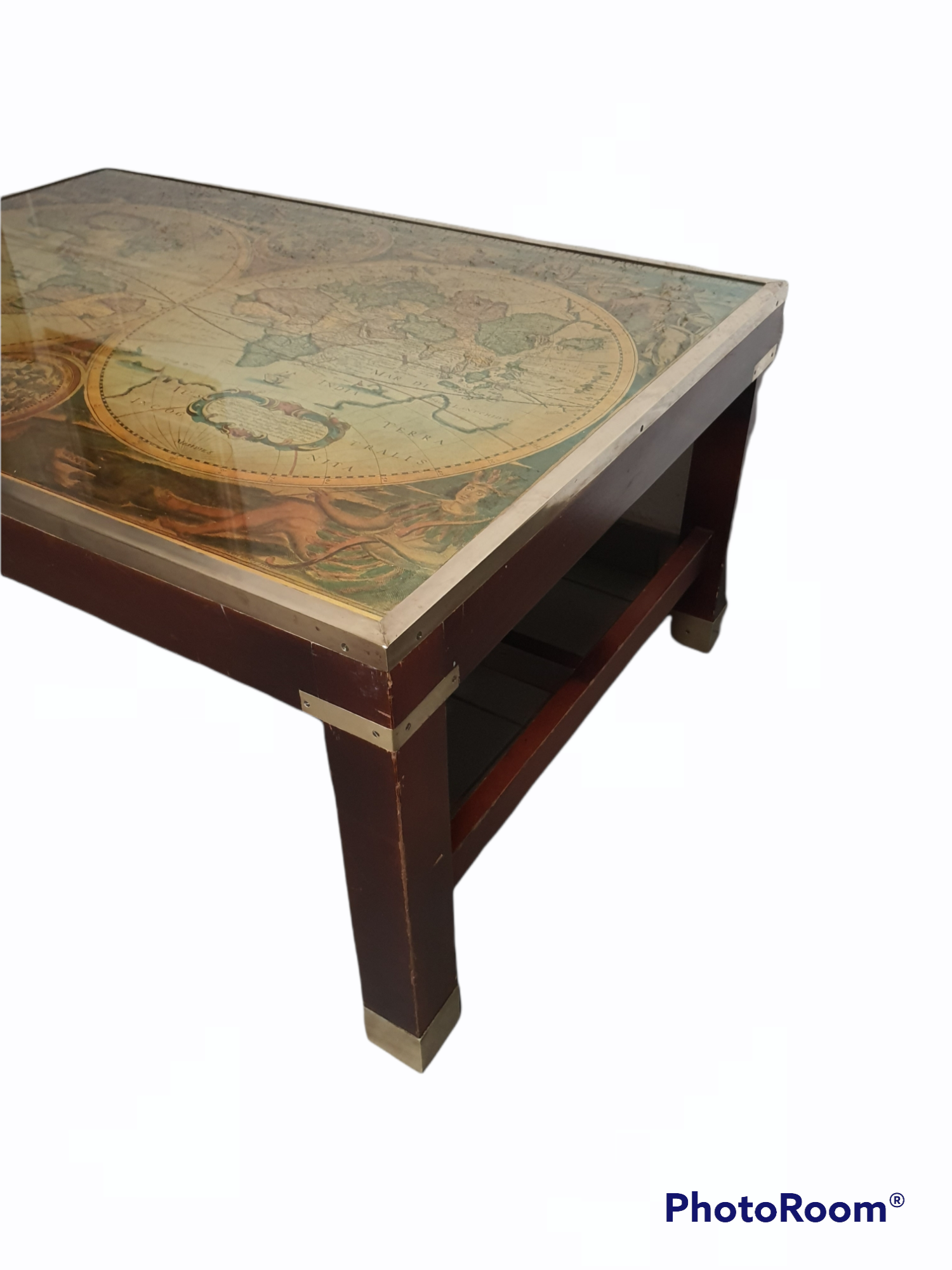 Vintage world map coffee table