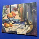 Leray, "In Front of the Window", fauvist still life, oil on canvas