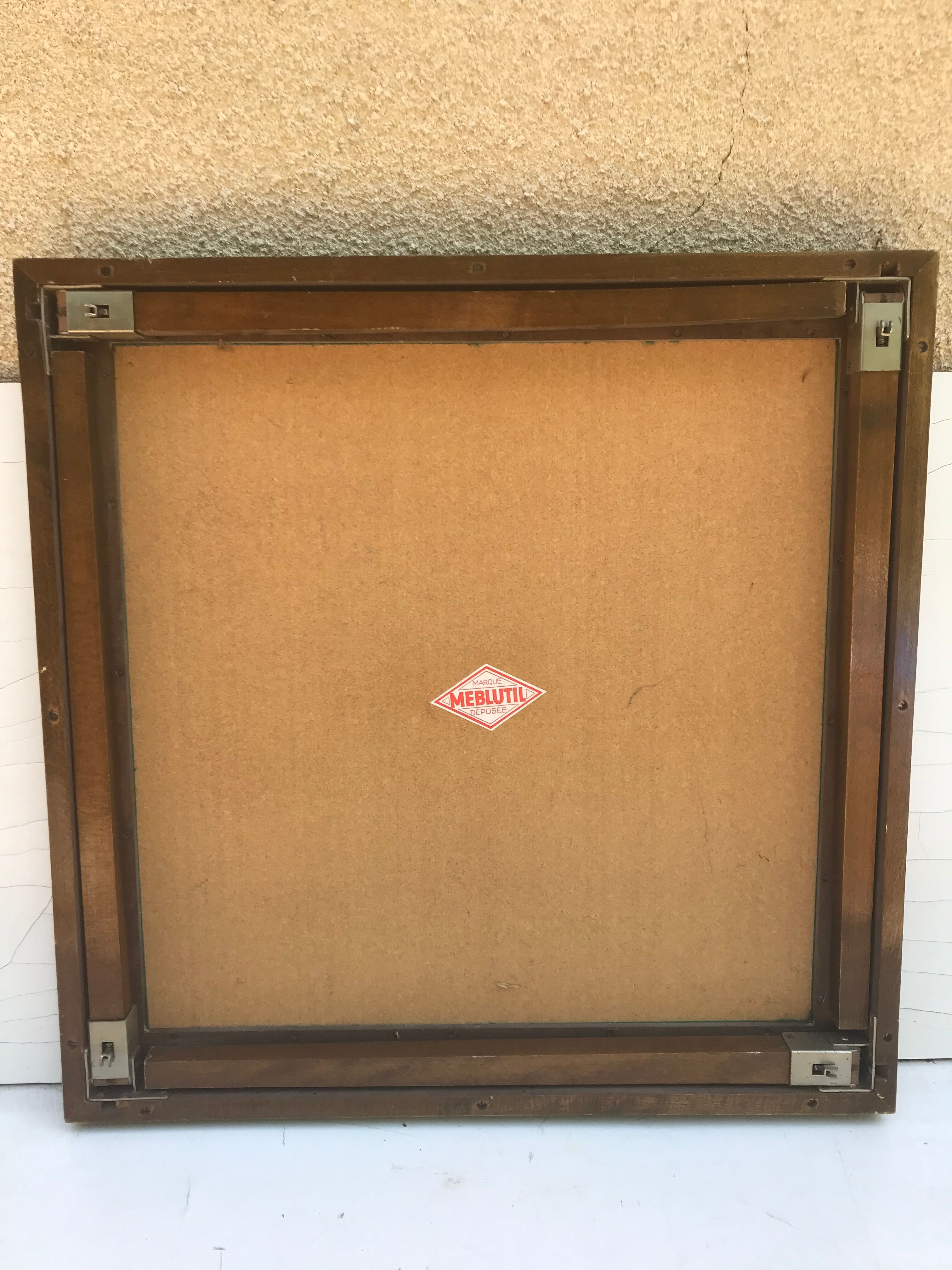 Ancienne table a jeu pliante marque meblutil et son plateau en feutrine verte vintage