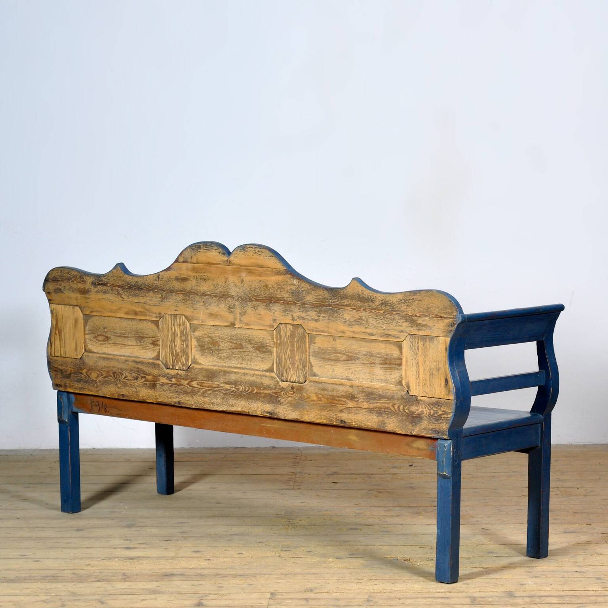 Banc en pin ancien, années 1900