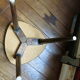 Small tripod table compass feet in formica marbled effect and brass strapping Vintage 50s 60s