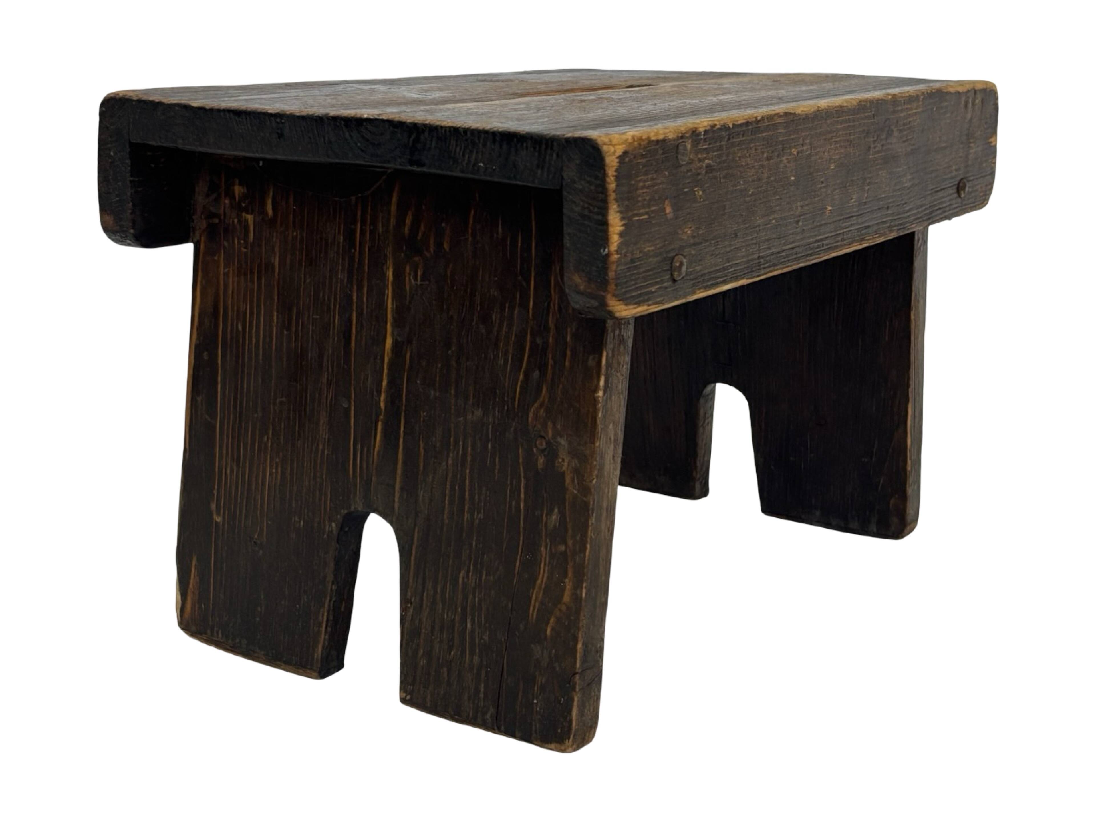 Antique stool footstool 1940s wooden plant table