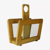 Magazine rack in wood and glass