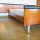 Scandinavian style bed in 140 with two integrated nightstands and two night lights