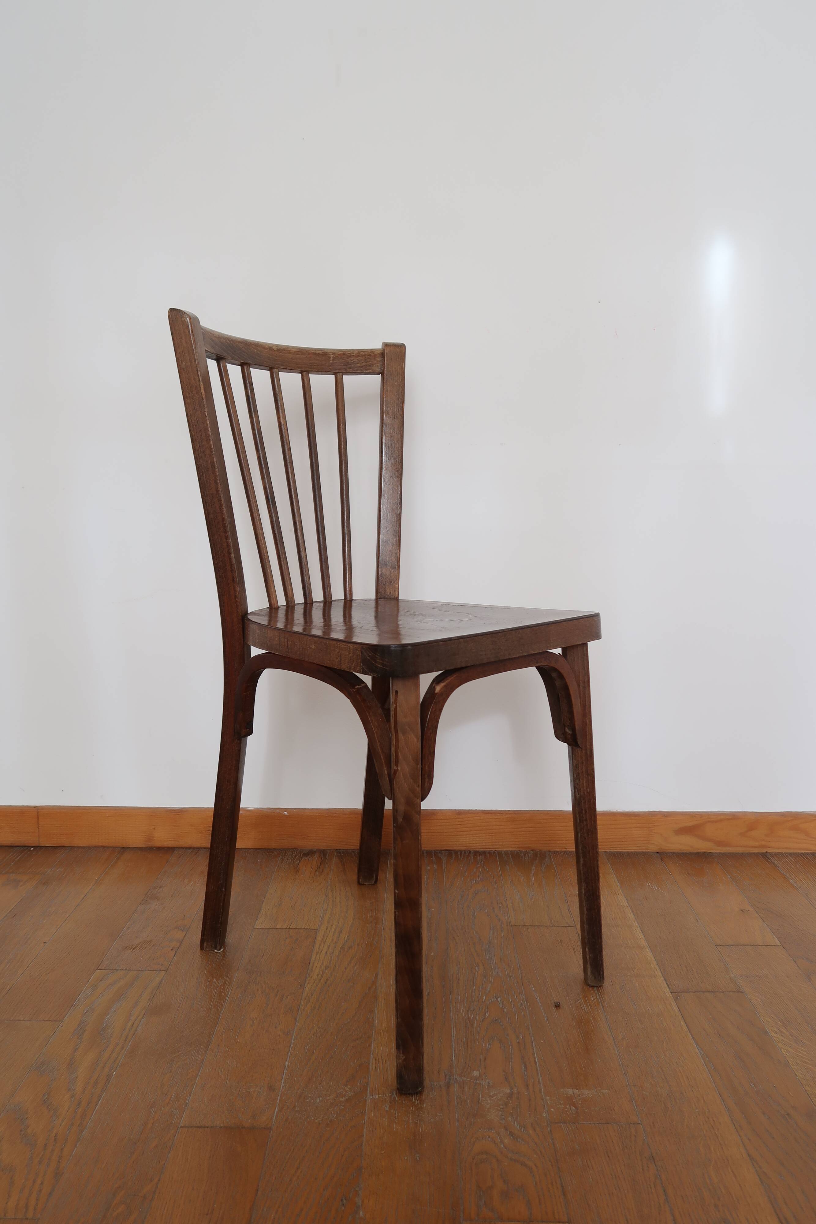 Lot de 5 chaises bistrot baumann vintage