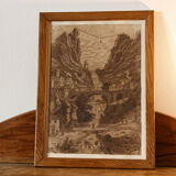Old drawing, moustiers sainte marie