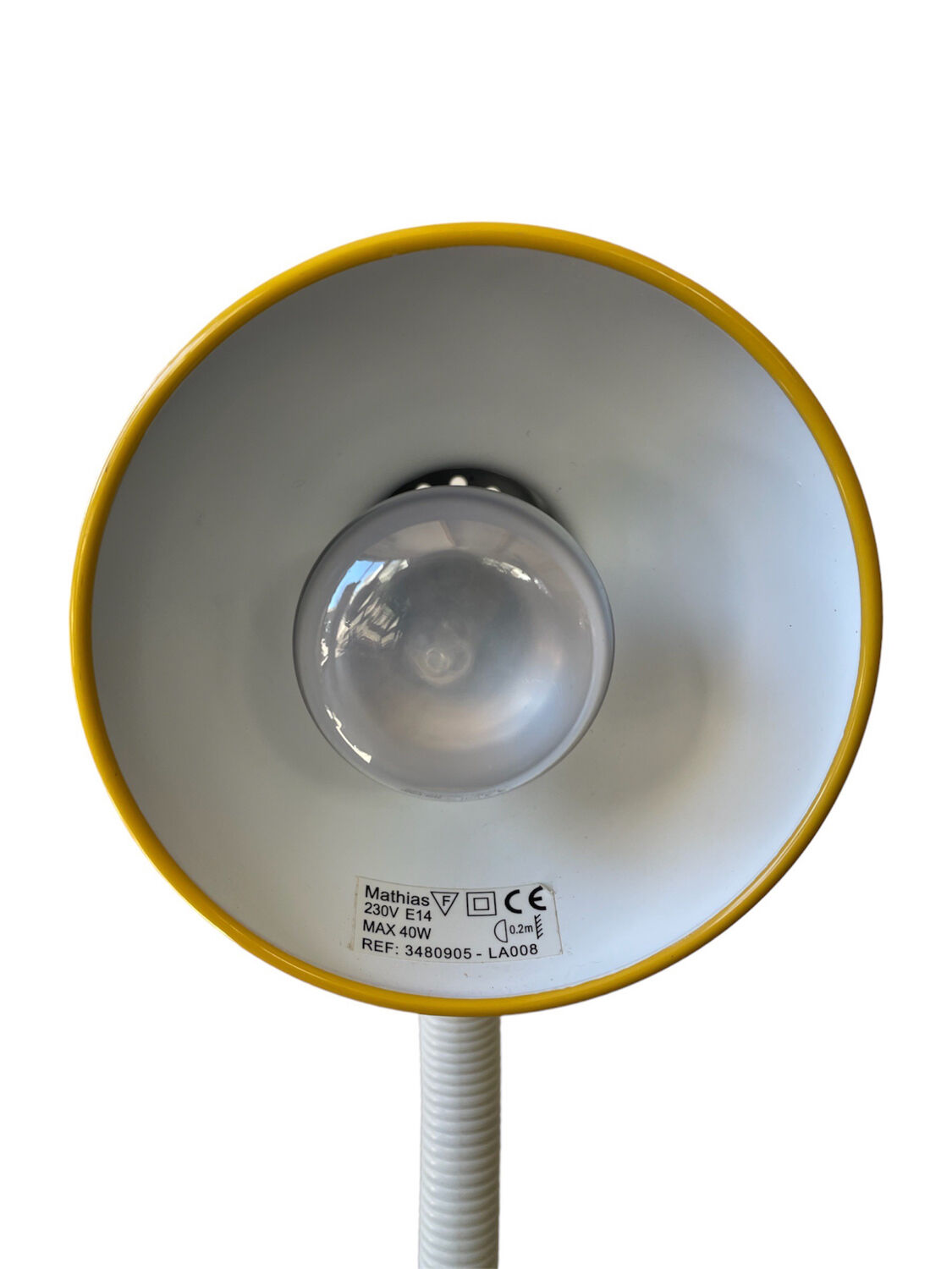 Desk lamp vintage yellow color 90s