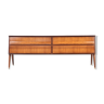 Sideboard in teak, carrara marble and brass manufactured in cantu