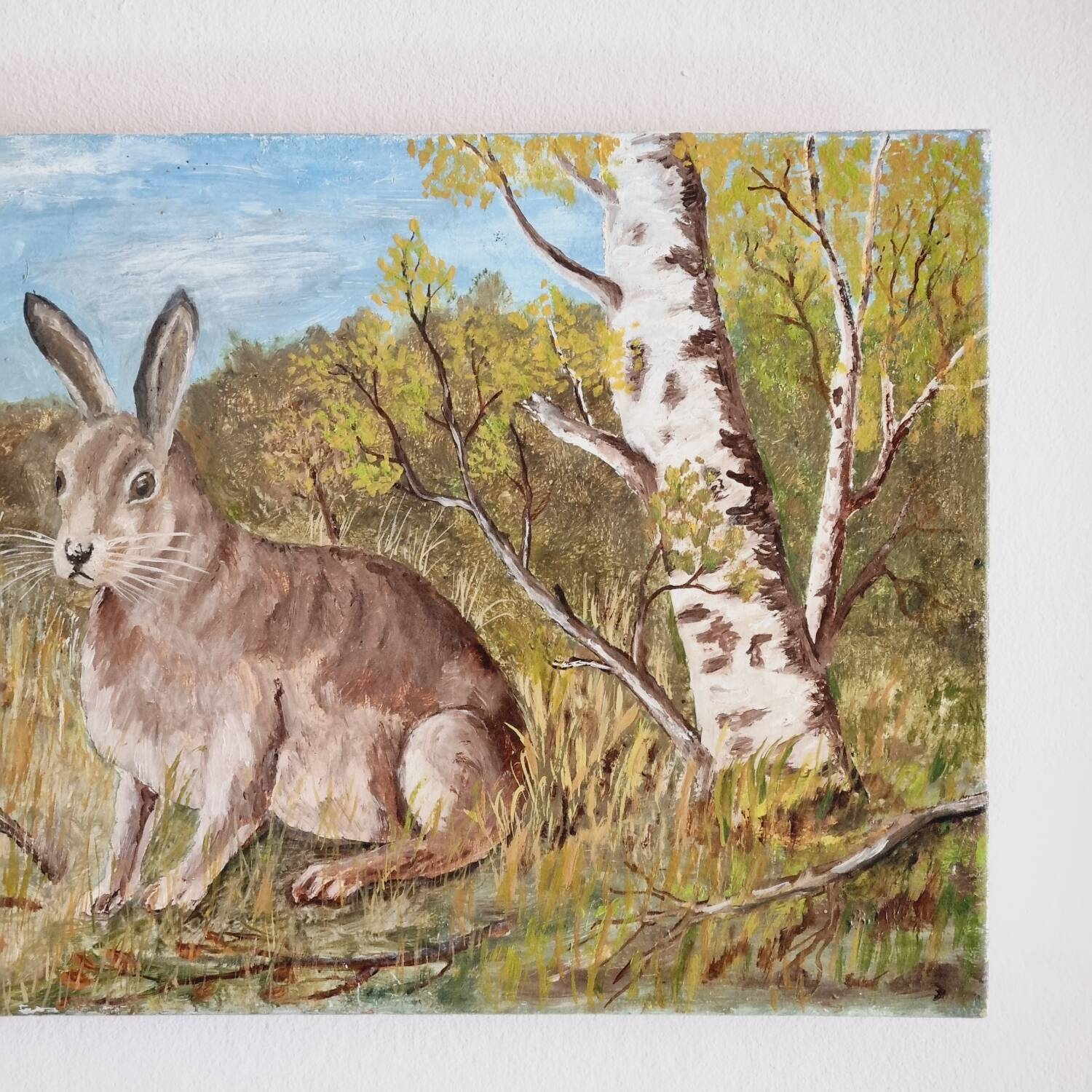 Oil on canvas hare rabbit