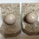 Pair of beige marble bookends.