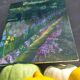 Huile sur toile impressionniste – "Le Jardin aux Iris"