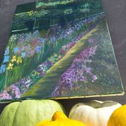 Impressionist oil on canvas – "The Garden of Irises"
