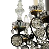 French Bronze and Crystal Maison Bagues style chandelier chandelier