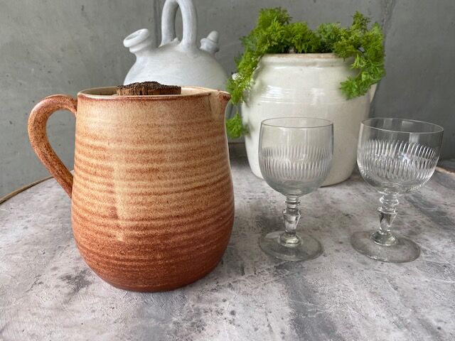 Sandstone pitcher with ice compartment