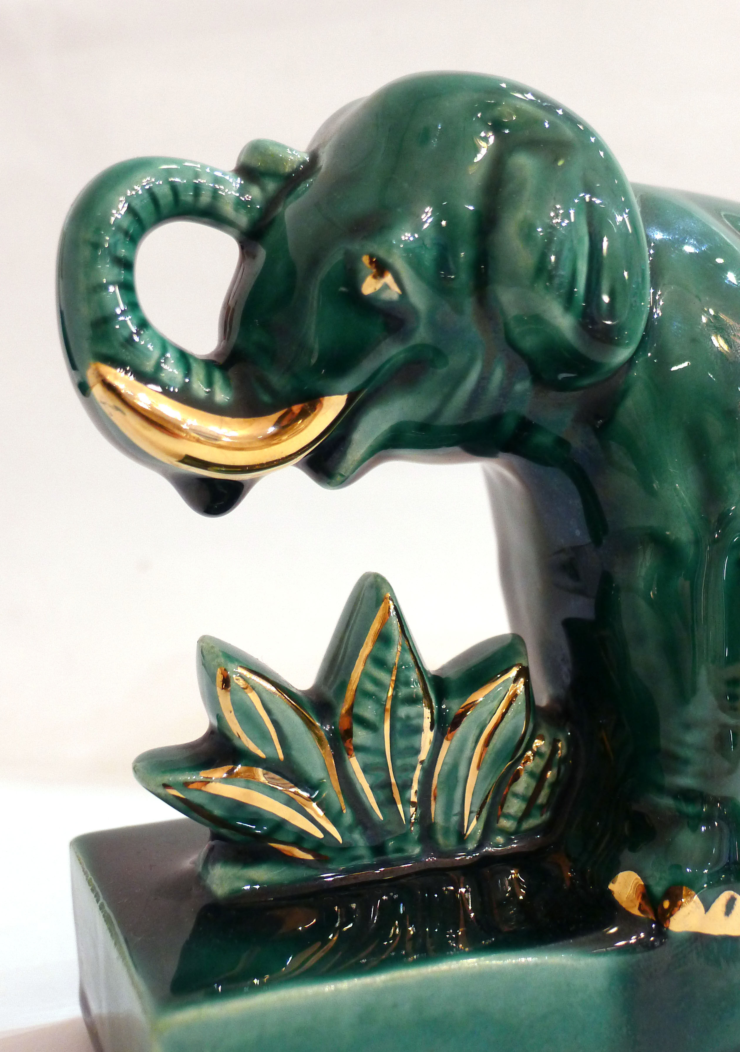 Elephant art deco bookends