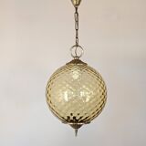 Amber glass pendant light