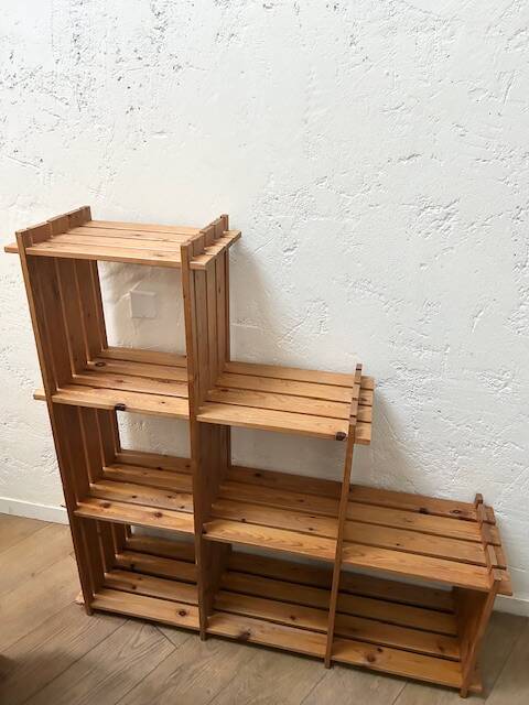 80' pine staircase bookcase shelf