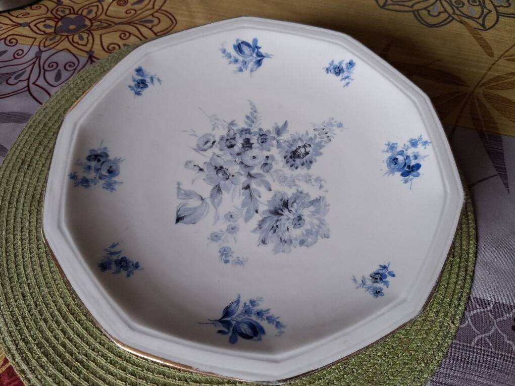 Compotier / assiette montée en porcelaine de limoges 1920-1930
