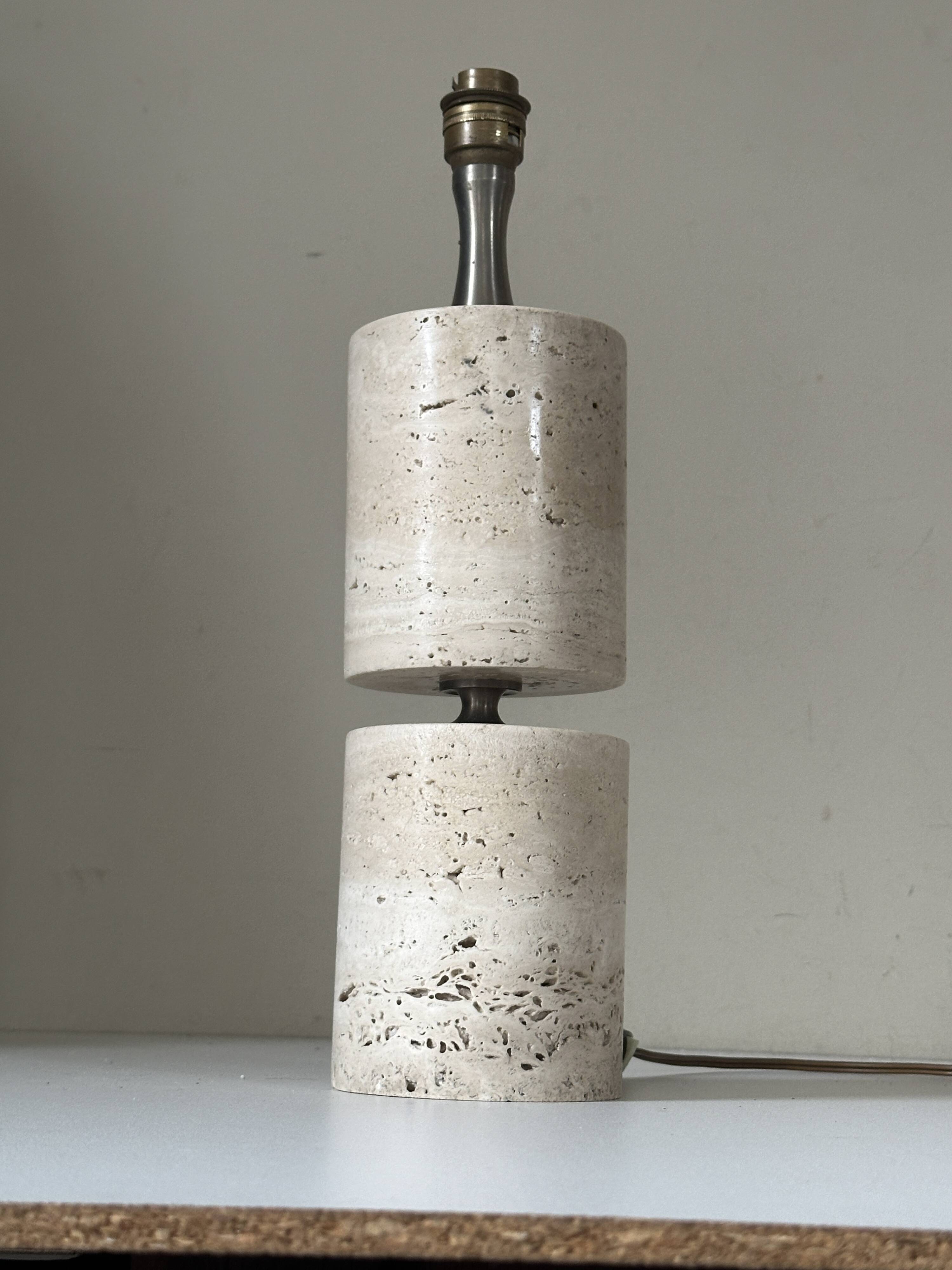 Vintage travertine lamp design 60s 70s