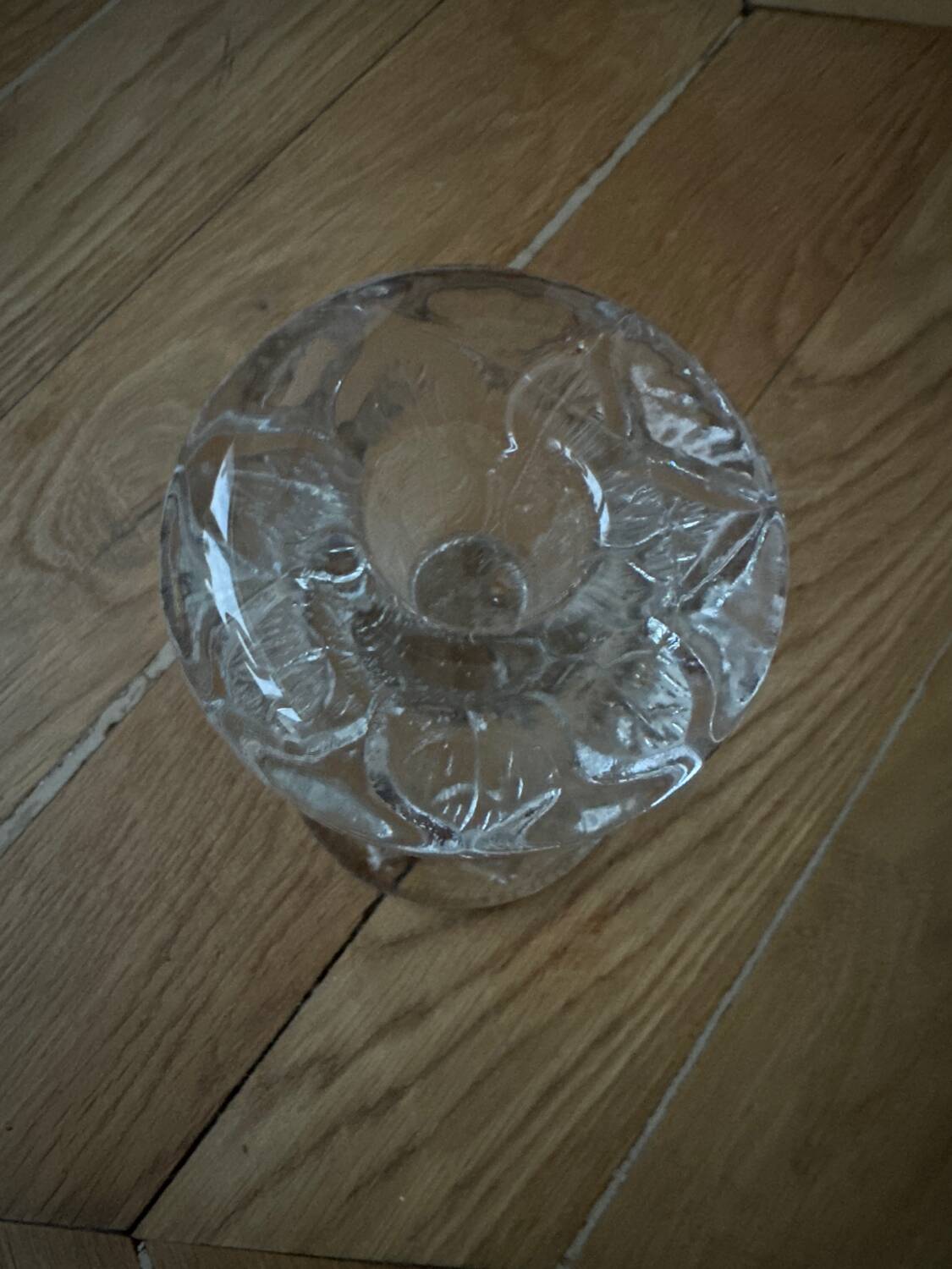 Glass Leaf Candle Holder