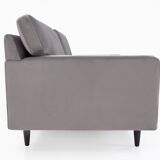 Canapé gris velour, design scandinave