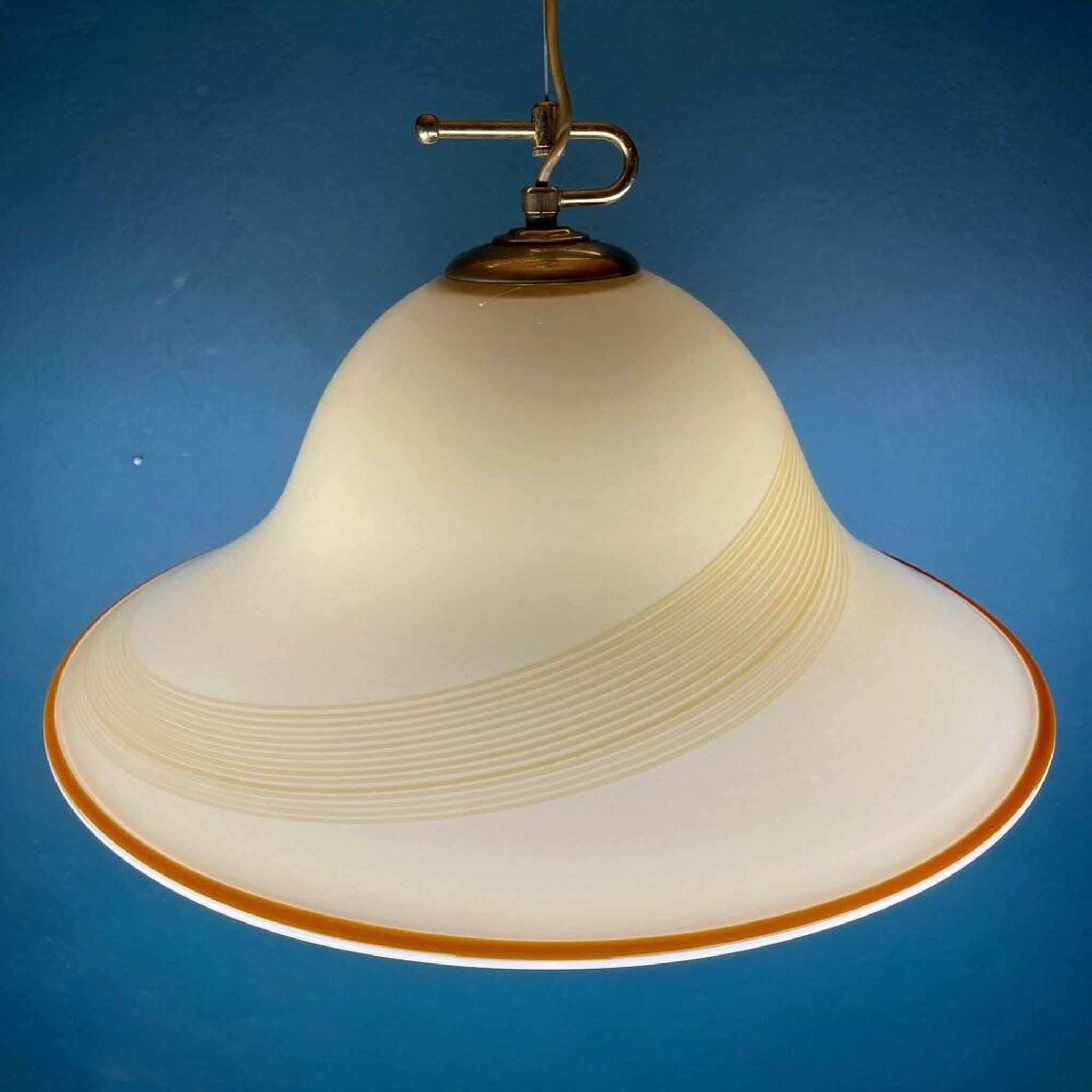 Beige Murano glass pendant light by De Majo, Italy, 1970s.