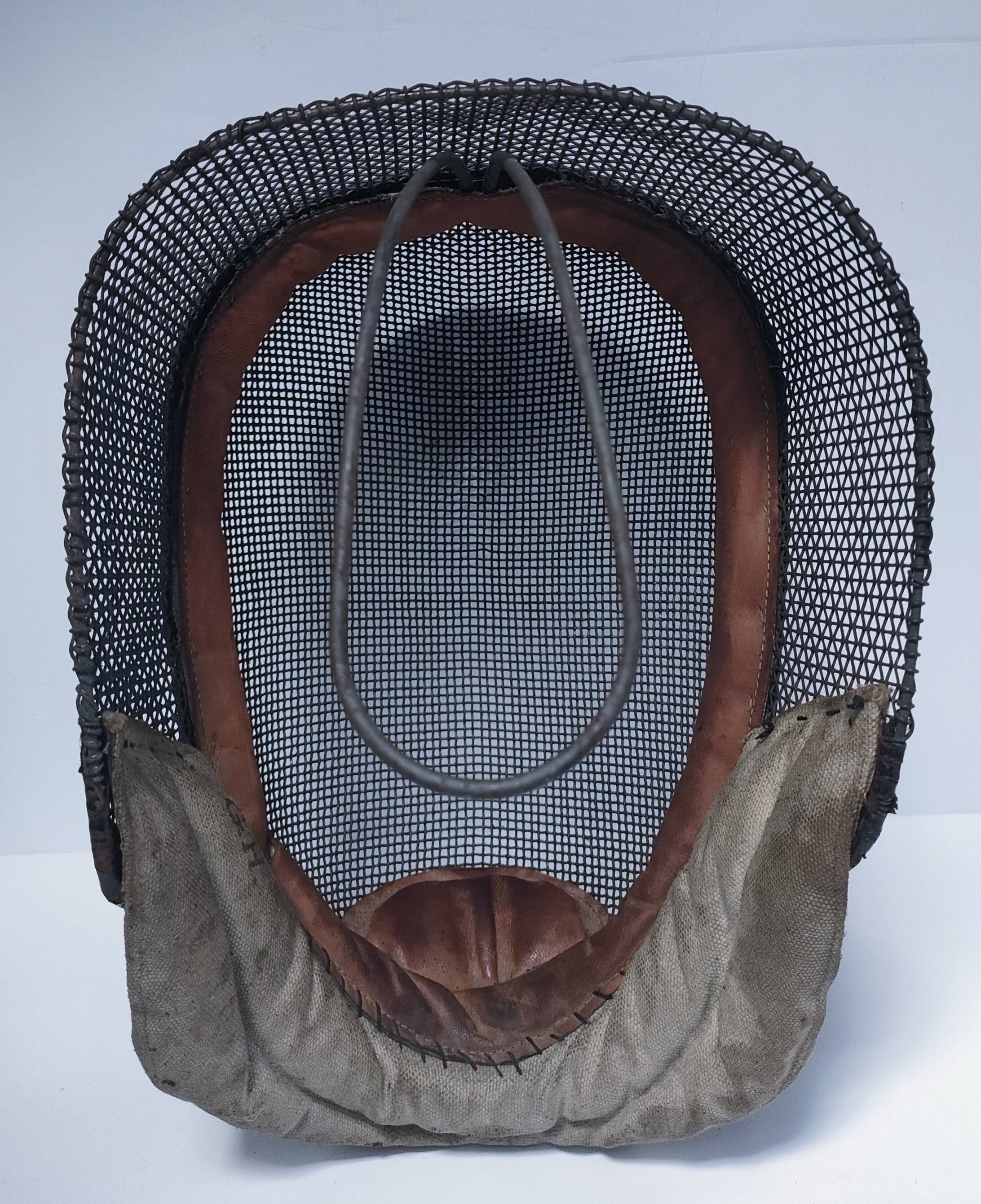 metal and leather fencing mask, early 20th century