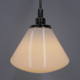 Art Deco school lamp with white glass shade