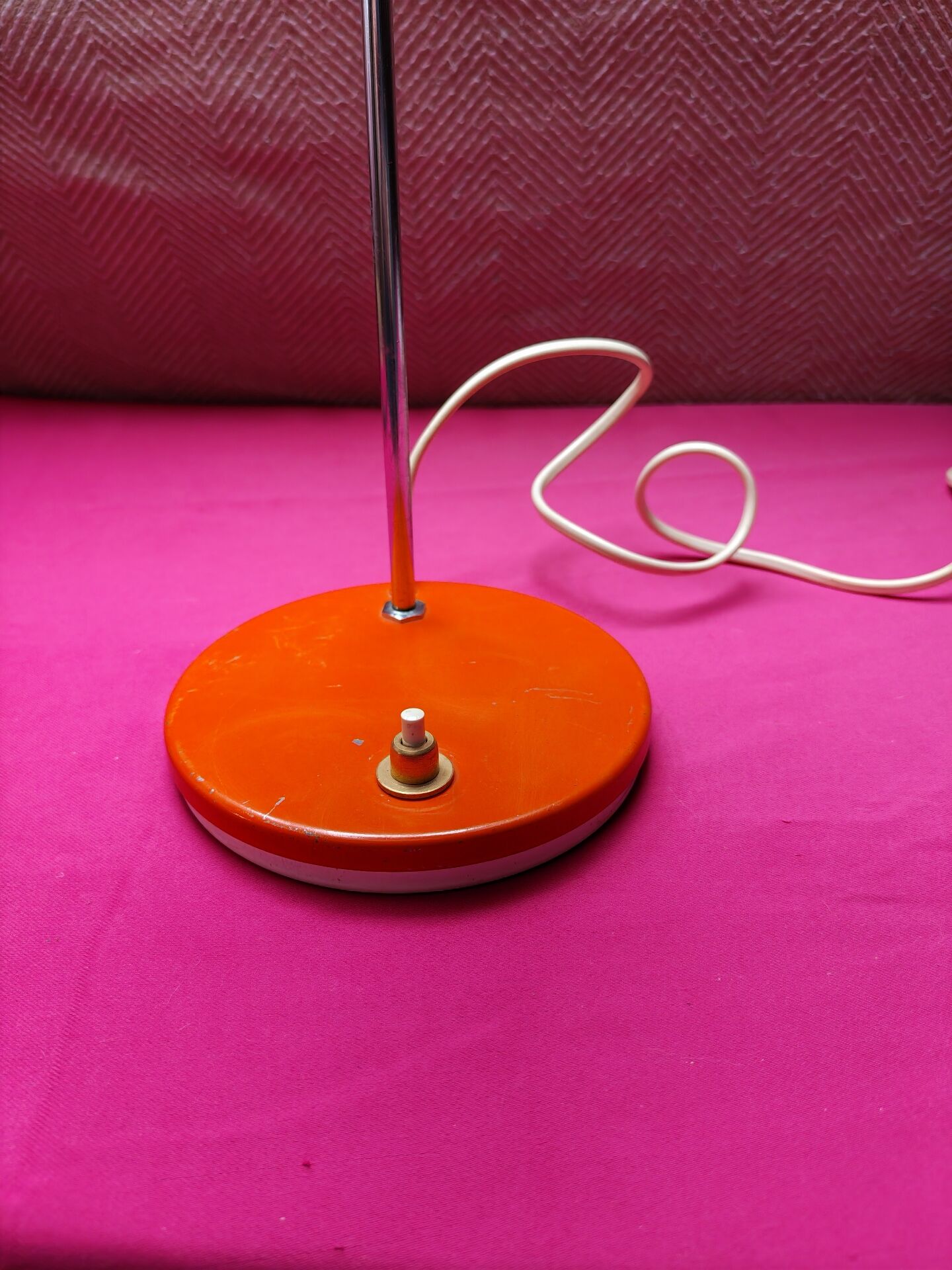 Vintage "Eyeball" Desk Lamp Orange & Chrome – Space Age Era