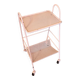 Perforated white metal serving trolley