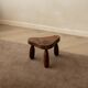French Brutalist Wooden Tripod Stool in Solid Oak, 1950s