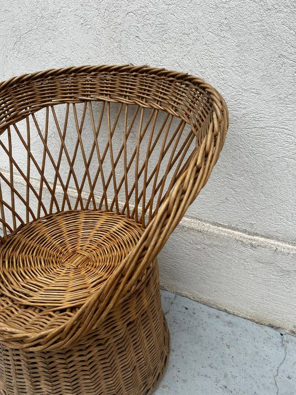 Fauteuil corbeille en rotin
