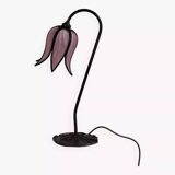 Flower lamp in bronze metal and glass paste